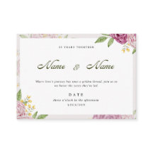 Tarjeta de invitación Romántica Floral Aniversario