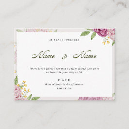 Tarjeta de invitación Romántica Floral Aniversario