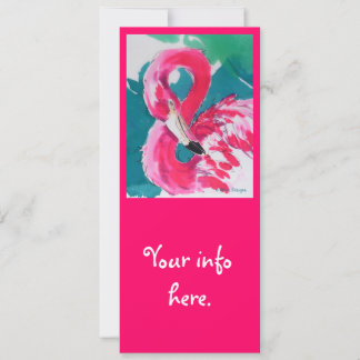 Tarjeta de invitación rosa caliente Flamingo tropi