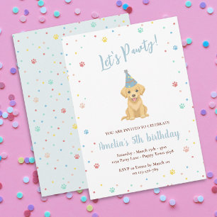 Tarjeta de invitación rosa para cumpleaños de cach