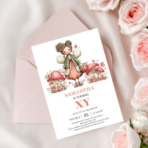 Tarjeta de Invitación Rosa Pastel Cumpleaños Mágic