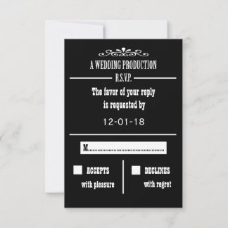 Tarjeta de invitación RSVP de boda