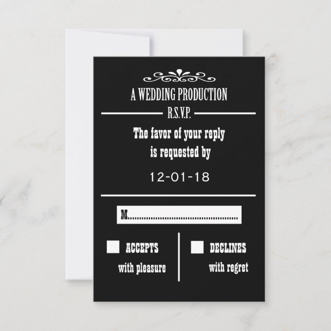 Tarjeta de invitación RSVP de boda (Anverso)