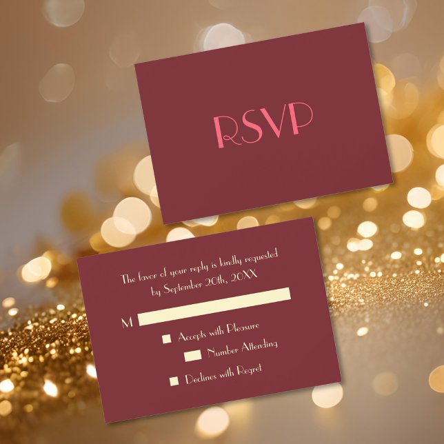 Tarjeta de invitación RSVP de fiesta elegante mode (Custom Modern Elegant Party RSVP Invitation Card)