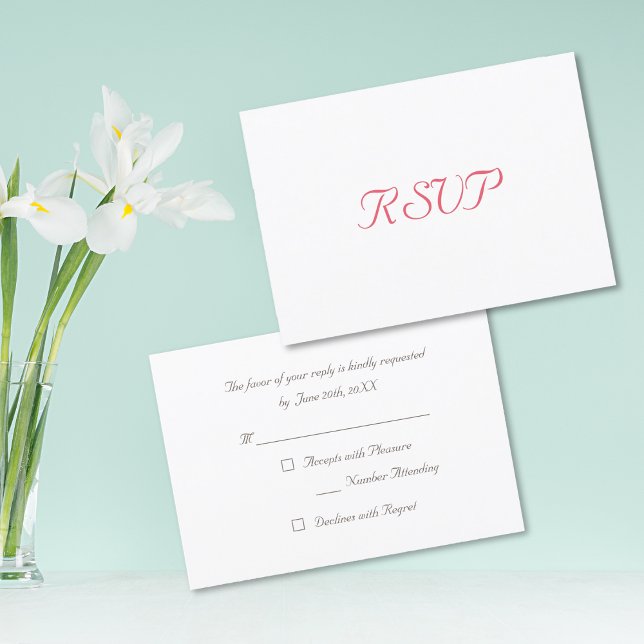 Tarjeta de invitación RSVP de fiesta simple elegan (Custom Simple Elegant Party RSVP Invitation Card)