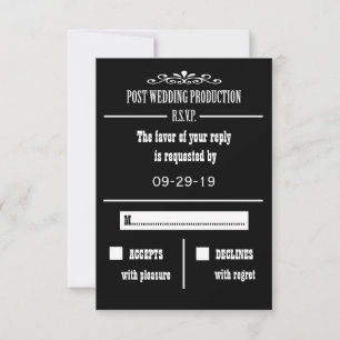 Tarjeta de invitación RSVP de recepción de posboda