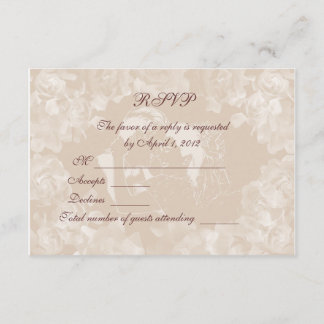 Tarjeta de invitación RSVP de Vintage Gardenia
