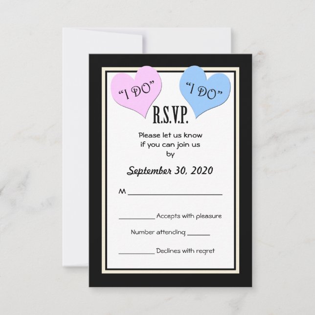 Tarjeta de invitación RSVP I DO Wedding (Anverso)