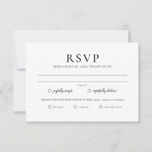 Tarjeta de invitación RSVP Minimalista simple y el