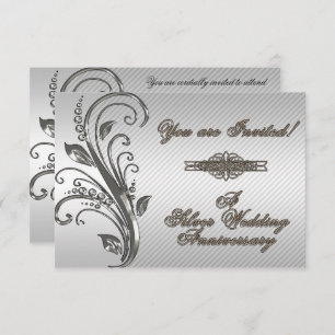 Tarjeta de invitación RSVP para 25 años de Boda