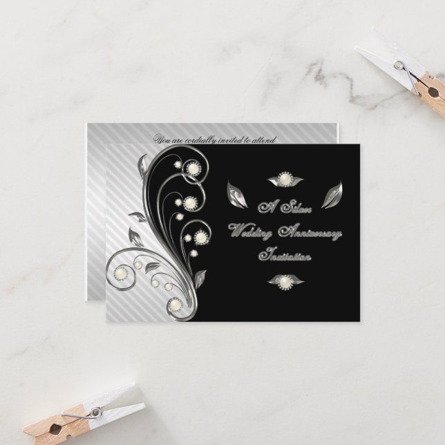 Tarjeta de invitación RSVP para el 25° aniversario (Anverso/Reverso In Situ)