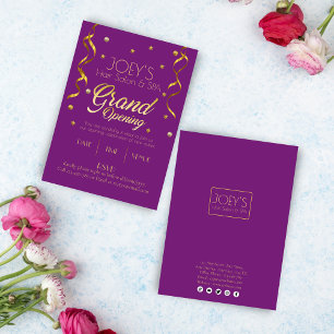 Tarjeta de invitación RSVP para Golden Grand Openi