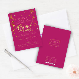 Tarjeta de invitación RSVP para Golden Grand Openi