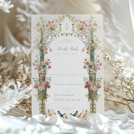 Tarjeta de invitación RSVP para la boda de la fant