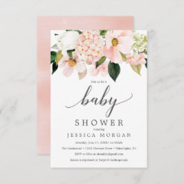 Tarjeta de invitación Rubor Hydrangea Baby Shower