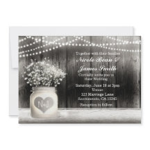Tarjeta de Invitación Rústica de Tarro de Mason co