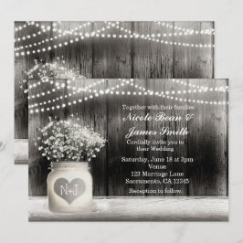 Tarjeta de Invitación Rústica de Tarro de Mason co