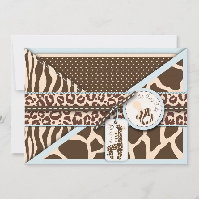 Tarjeta de invitación Safari Boy 2 (Anverso)