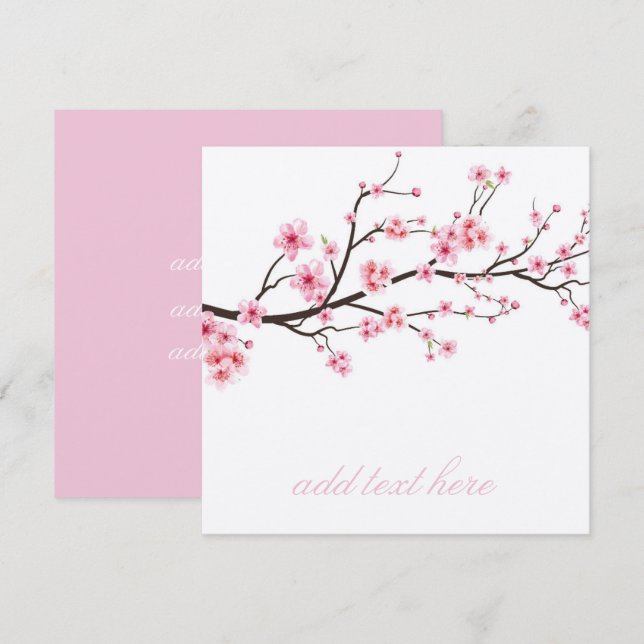 TARJETA DE INVITACIÓN: SAKURA CHERRY BLOSSOMS (Anverso / Reverso)