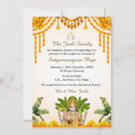 Tarjeta de invitación Satyanarayan Katha