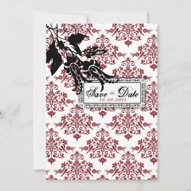 Tarjeta de invitación SD de Red Brocade (Anverso)