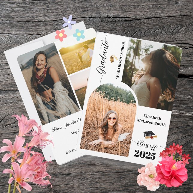 Tarjeta de Invitación Senior 2025 - Graduado Minim (2025 Senior Announcement Card - Minimalist Graduat)