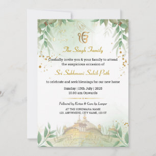 Tarjeta de invitación Sikh para el calentamiento d