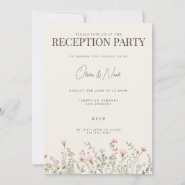 Tarjeta de invitación simple Boho Wildflower