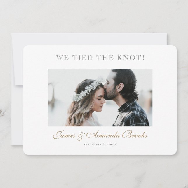 Tarjeta de Invitación simple de Boda fotográfico (Anverso)