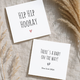 Tarjeta de Invitación simple de embarazo Hip Hip H