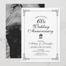 Tarjeta de Invitación Simple para 60º Aniversario