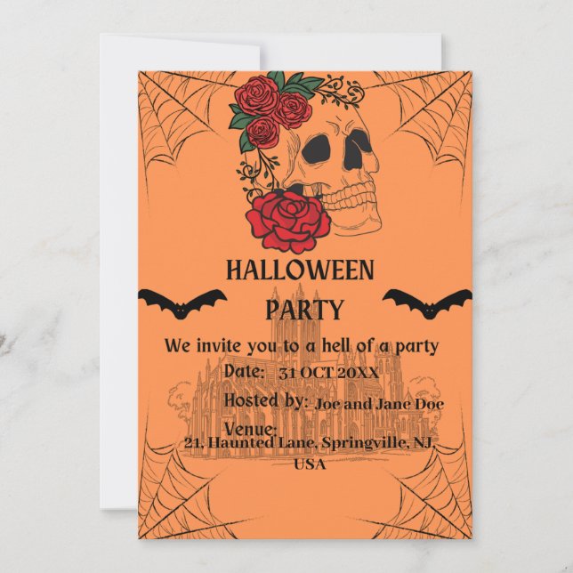 Tarjeta de invitación Spooky Halloween (Anverso)