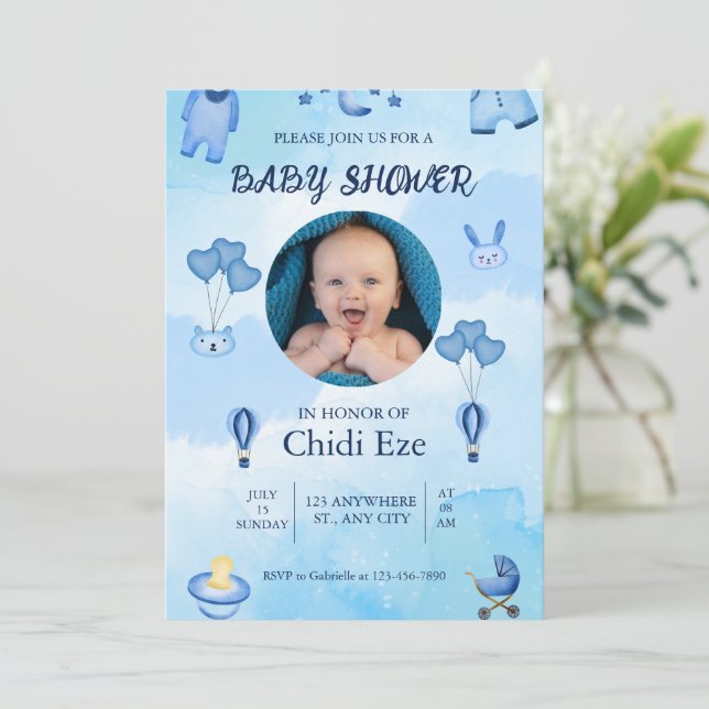tarjeta de invitación - Tarjeta Baby Shower (Anverso de pie)
