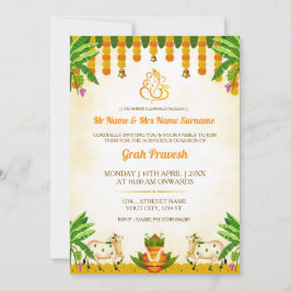 Tarjeta de Invitación Tradicional India para Graha