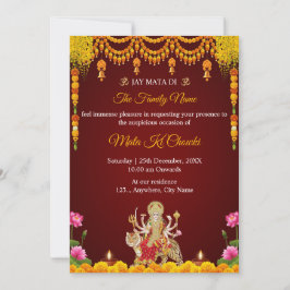 Tarjeta de invitación tradicional Mata Ki Chowki
