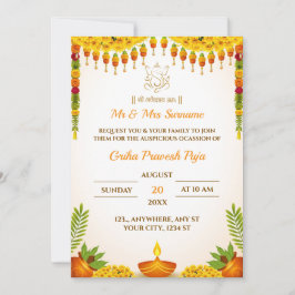 Tarjeta de invitación tradicional para el calentam