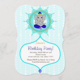 Tarjeta de invitación Turquoise Ganesh Cumpleaños
