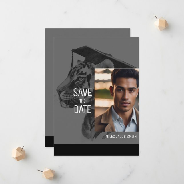 Tarjeta de Invitación Única para Anuncio de Gradua (Anverso/Reverso In Situ)