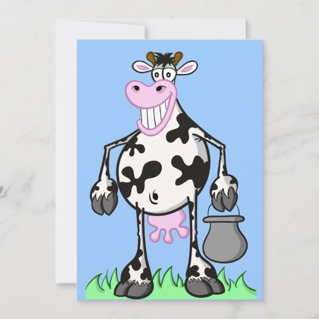 tarjeta de invitación "vaca graciosa" (Anverso)