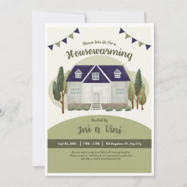 Tarjeta de invitación verde oliva moderna, nuevo F