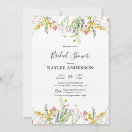 Tarjeta de invitación Wildflower Bridal Shower