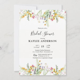 Tarjeta de invitación Wildflower Bridal Shower