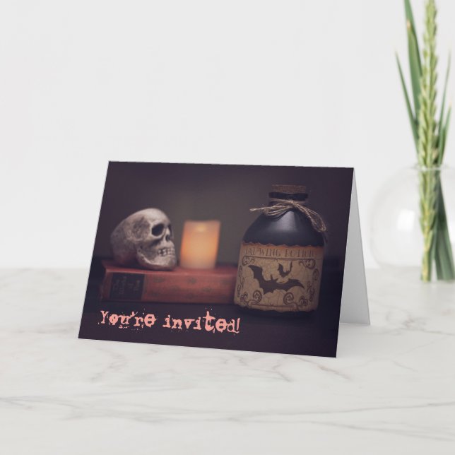 Tarjeta de invitación Witch Halloween (Anverso)