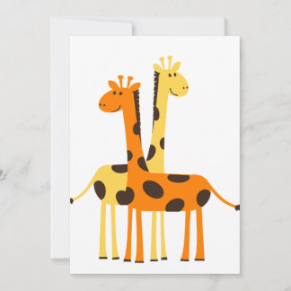 Tarjeta de invitación y saludos preciosa jirafa