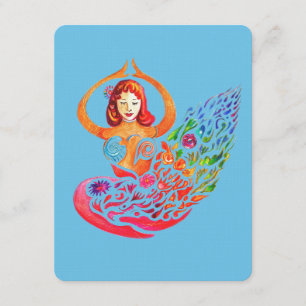Tarjeta de Invitación Yoga Meditación Colores Arco