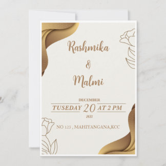 Tarjeta de invitaciones de boda