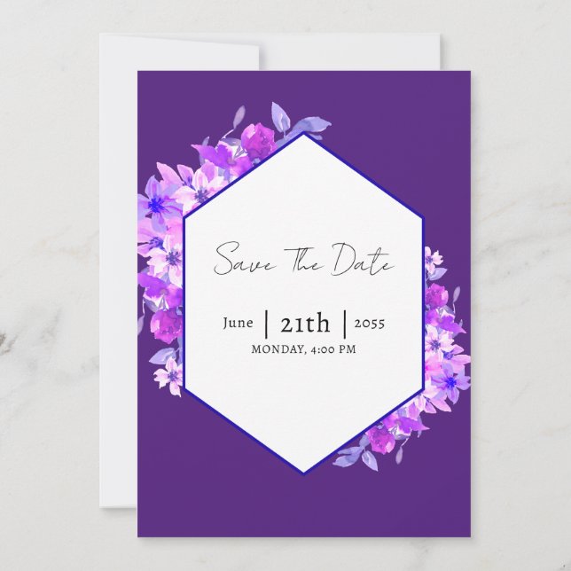Tarjeta de invitaciones de boda diseño de placa (Reverso)