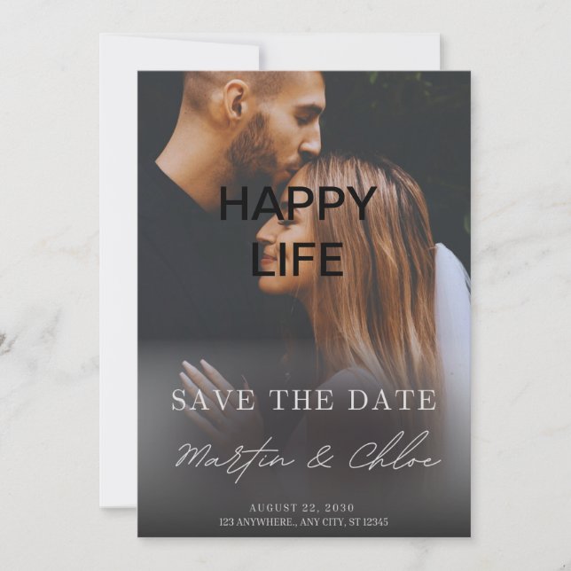 Tarjeta de invitaciones de boda elegante (Anverso)