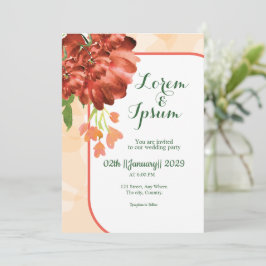 Tarjeta de invitaciones de la fiesta de boda simpl