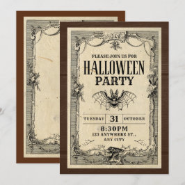 Tarjeta de invitaciones de la fiesta de Halloween